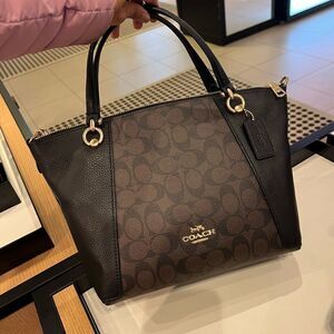 Coach Kacey Satchel In Signature Canvas Xbody Messenger Zip top Hand Bag